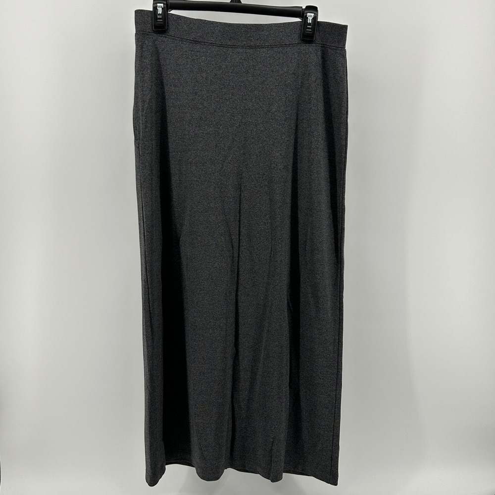 Willi Smith Collection Vintage‎ Charcoal Gray Maxi Skirt Back Slit M Office 90s